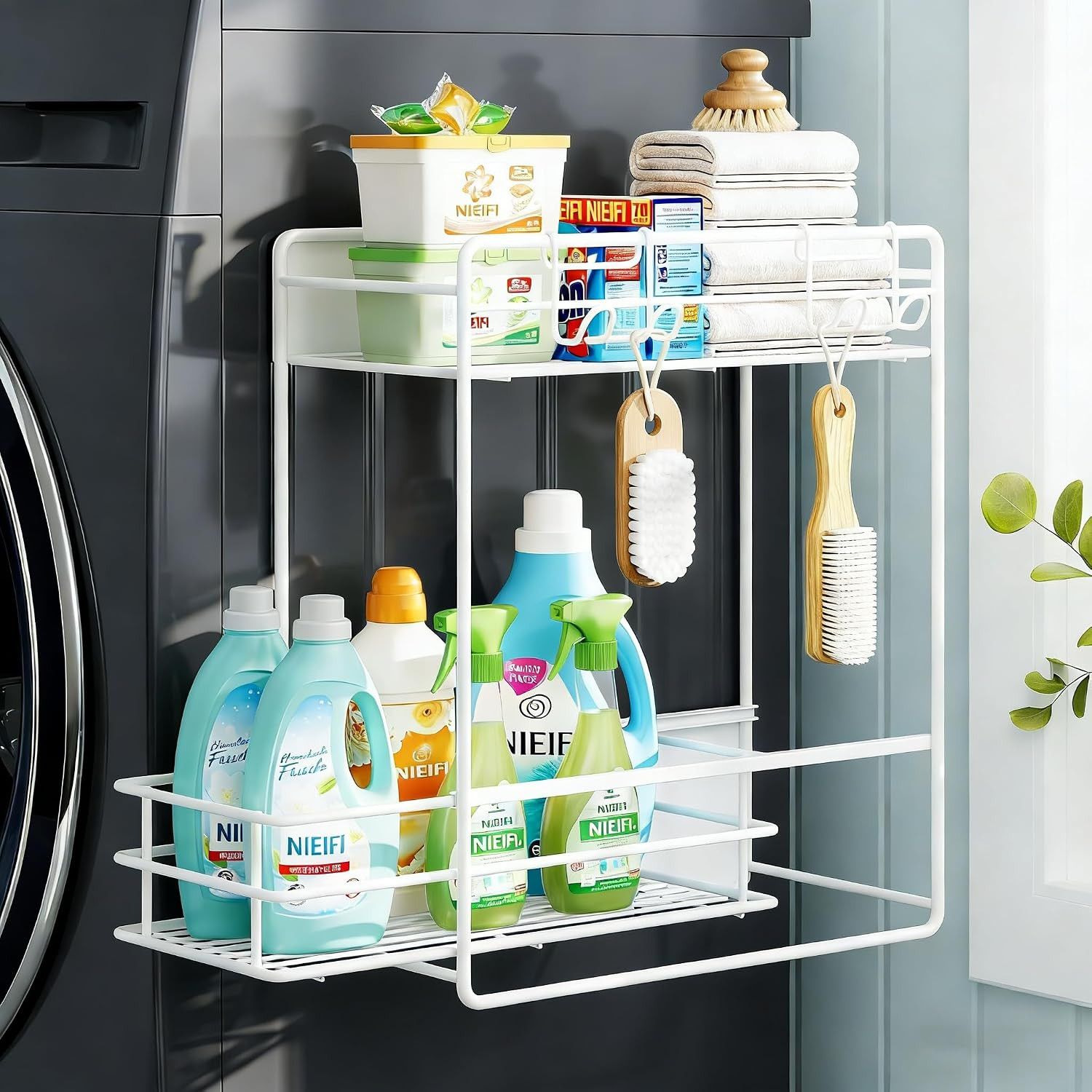 Nieifi Magnetic Shelves for Washing Machine, Magnetic Laundry Organizer | Amazon (US)