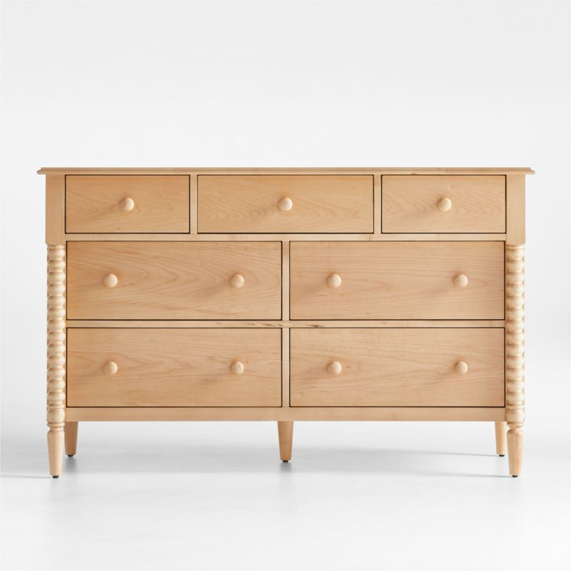 Jenny Lind Maple Wood Spindle 7-Drawer Wide Kids Dresser + Reviews | Crate & Kids | Crate & Barrel