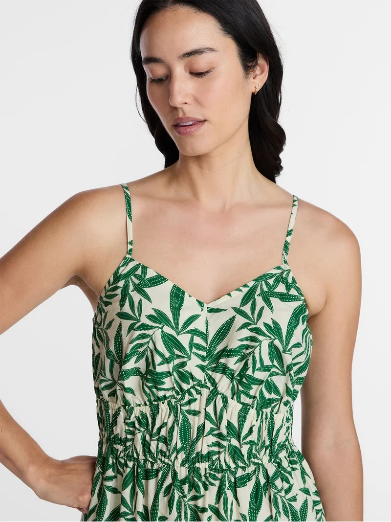 Time and Tru Women's Sleeveless Tiered Cotton Maxi Dress, Sizes XS-XXXL | Walmart (US)