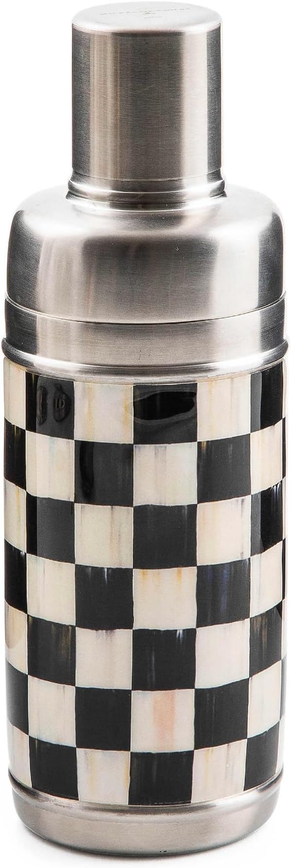 MacKenzie-Childs Courtly Check Cocktail Shaker, Stainless-Steel and Enamel Drink Mixer, Bartendin... | Amazon (US)