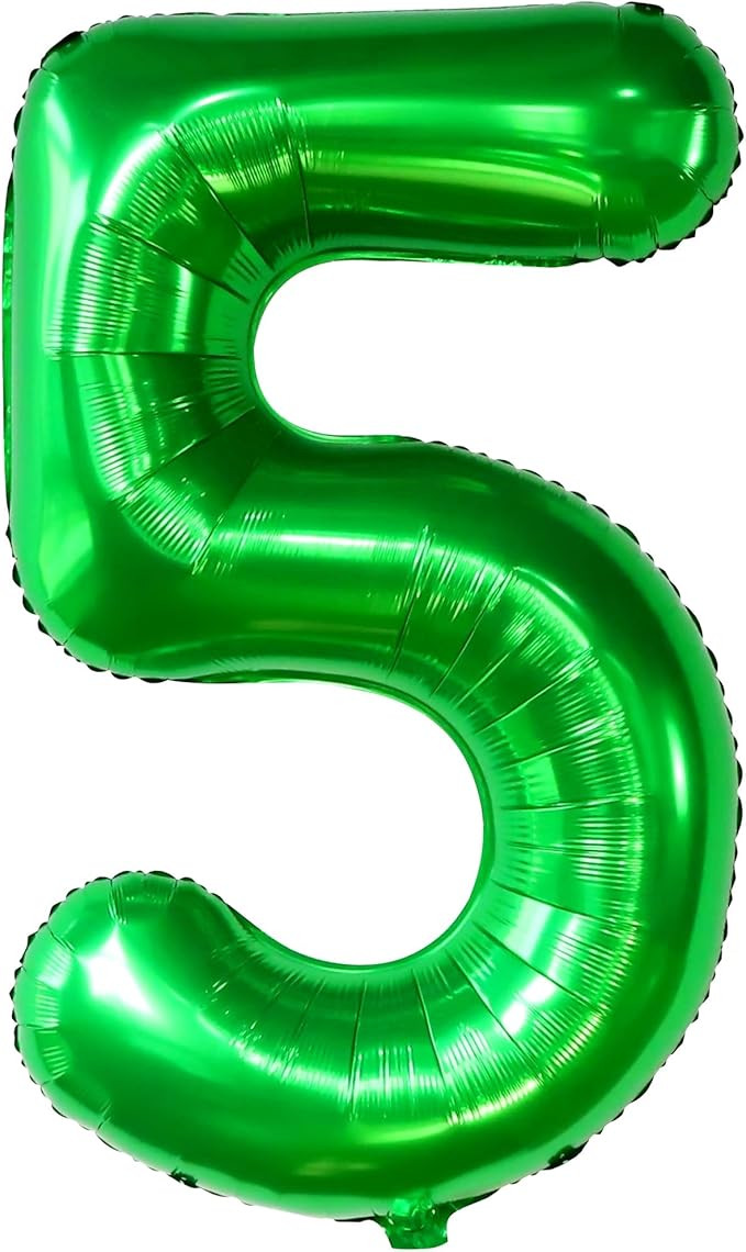 KatchOn, Big Number Green 5 Balloon - 40 Inch | Number 5 Balloon Green Foil, Dinosaur Birthday Pa... | Amazon (US)