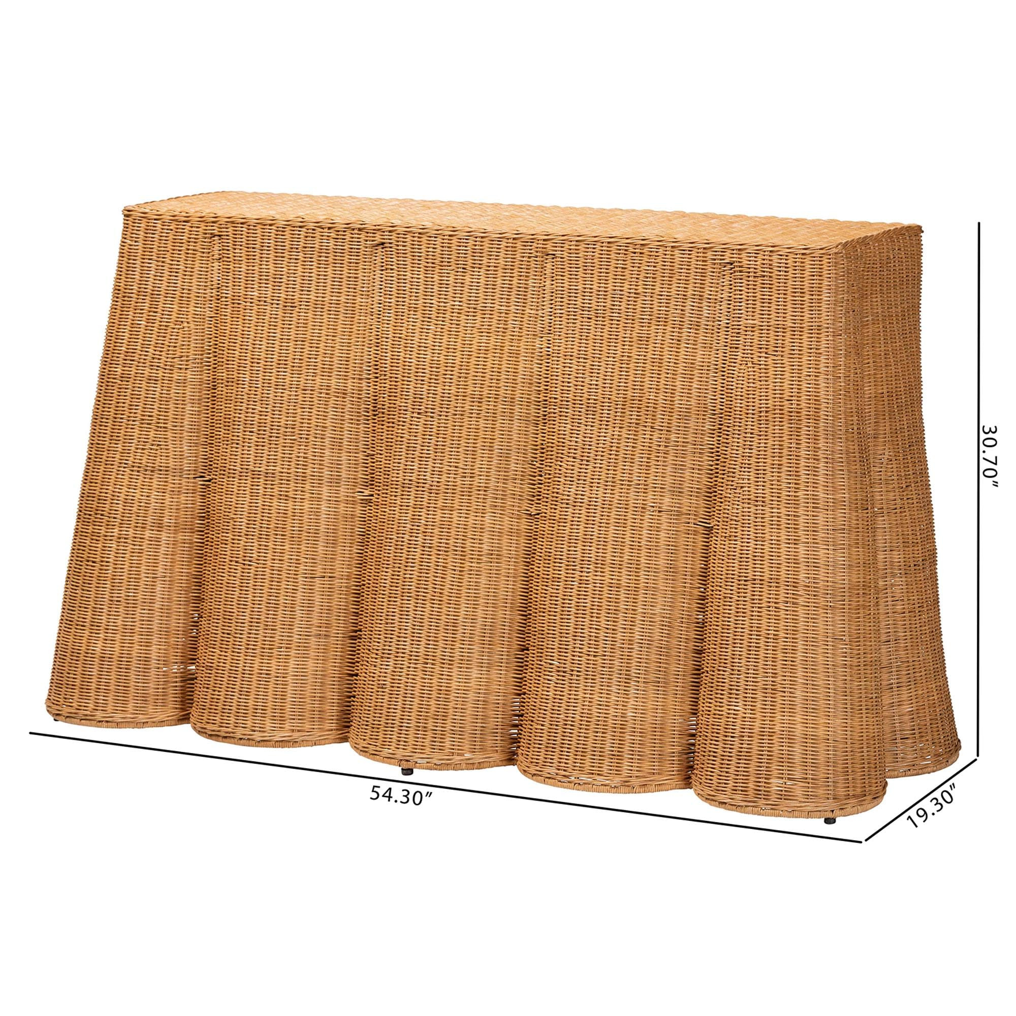 bali & pari Palm Bohemian Honey Scallop Rattan Console Table | Amazon (US)