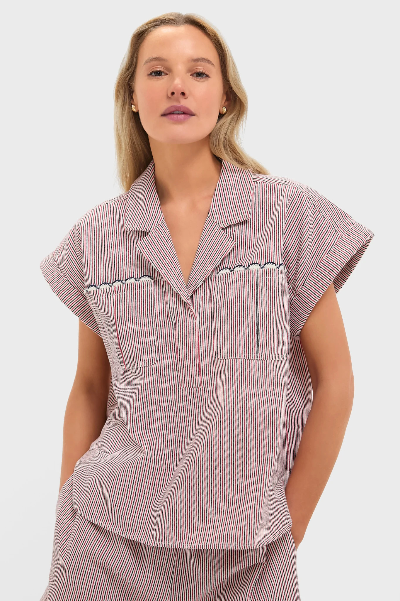 Red and Blue Stripe Scottie Shirt | Tuckernuck (US)