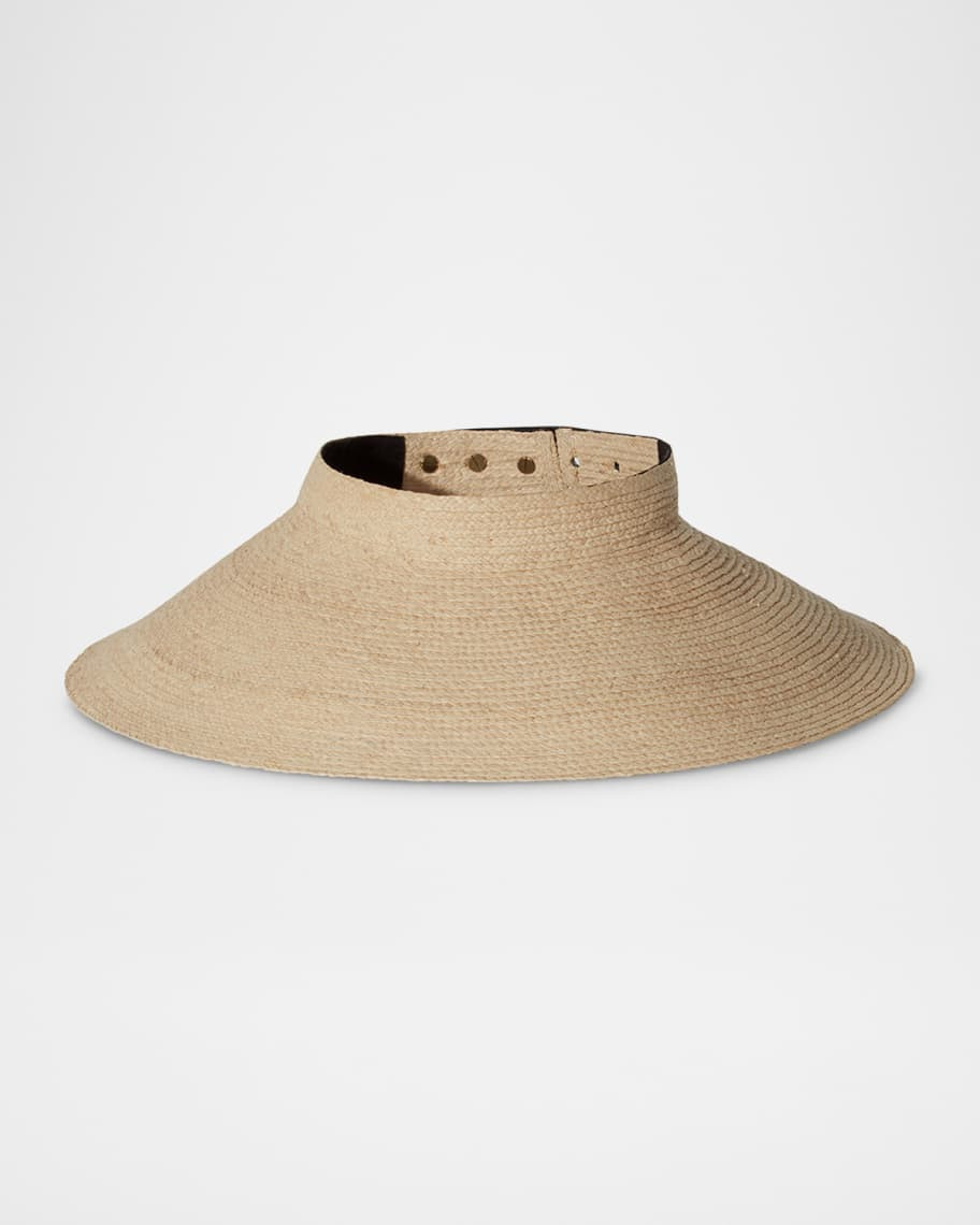 Birdie Wide-Brimmed Raffia Visor | Neiman Marcus