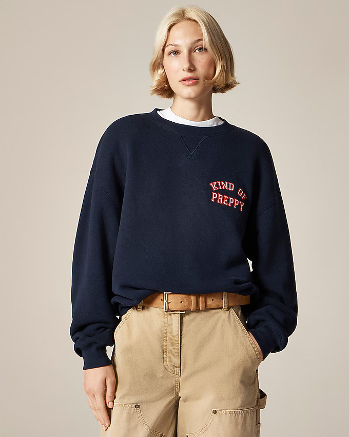 Classic-fit "Kind of Preppy" graphic crewneck in heritage terry | J. Crew US