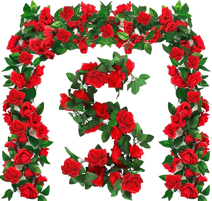 Derby Day Decorations, 14.8FT Roses Derby Party Supplies Fake Flowers Plants, Derby Roses Artific... | Amazon (US)