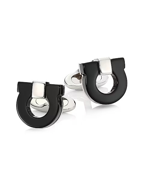 Salvatore Ferragamo Mosaico Gancio Two-Tone Cufflinks | Saks Fifth Avenue
