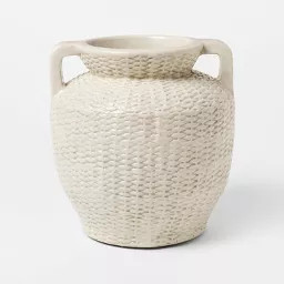 Woven Texture Ceramic Vase Cream - Threshold™ designed with Studio McGee | Target