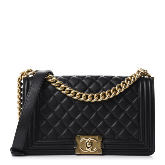 Calfskin Quilted Medium Boy Flap Black | Fashionphile