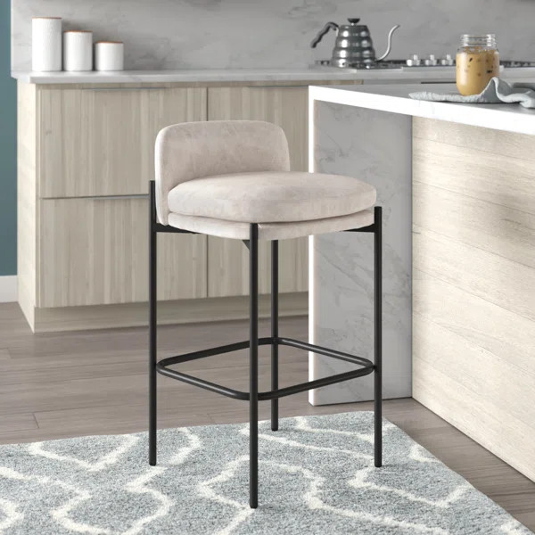 Sykesville Modern Mid-Back Counter Stool - Faux Leather | Wayfair North America