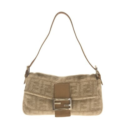 Auth FENDI Mama Bucket - Beige Light Brown Wool Leather Handbag | eBay US