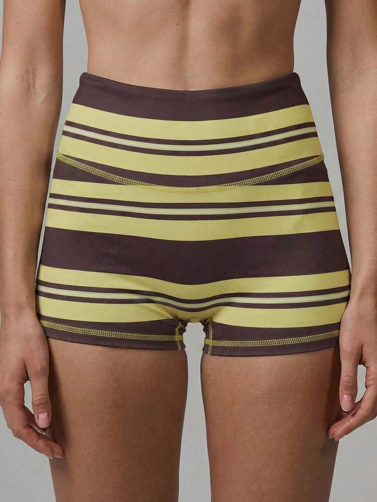 Musera Sport Stripe High Waist Active Shorts Only Active Workout Gym Cute Pilates Fitness Daily G... | SHEIN