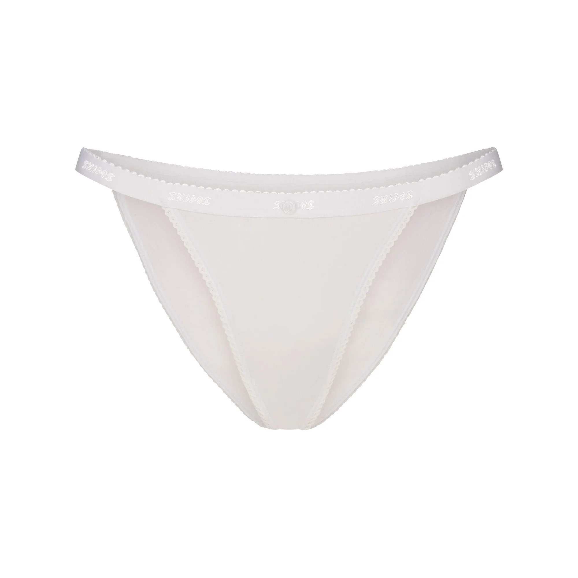 LIGHTWEIGHT COTTON LOGO PICOT STRING BIKINI | SNOW | SKIMS | SKIMS (US)