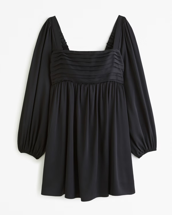 Emerson Satin Long-Sleeve Mini Dress | Abercrombie & Fitch (US)