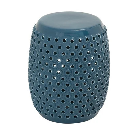 Decmode 18 Inch Traditional Ceramic Foot Stool, Teal Blue | Walmart (US)