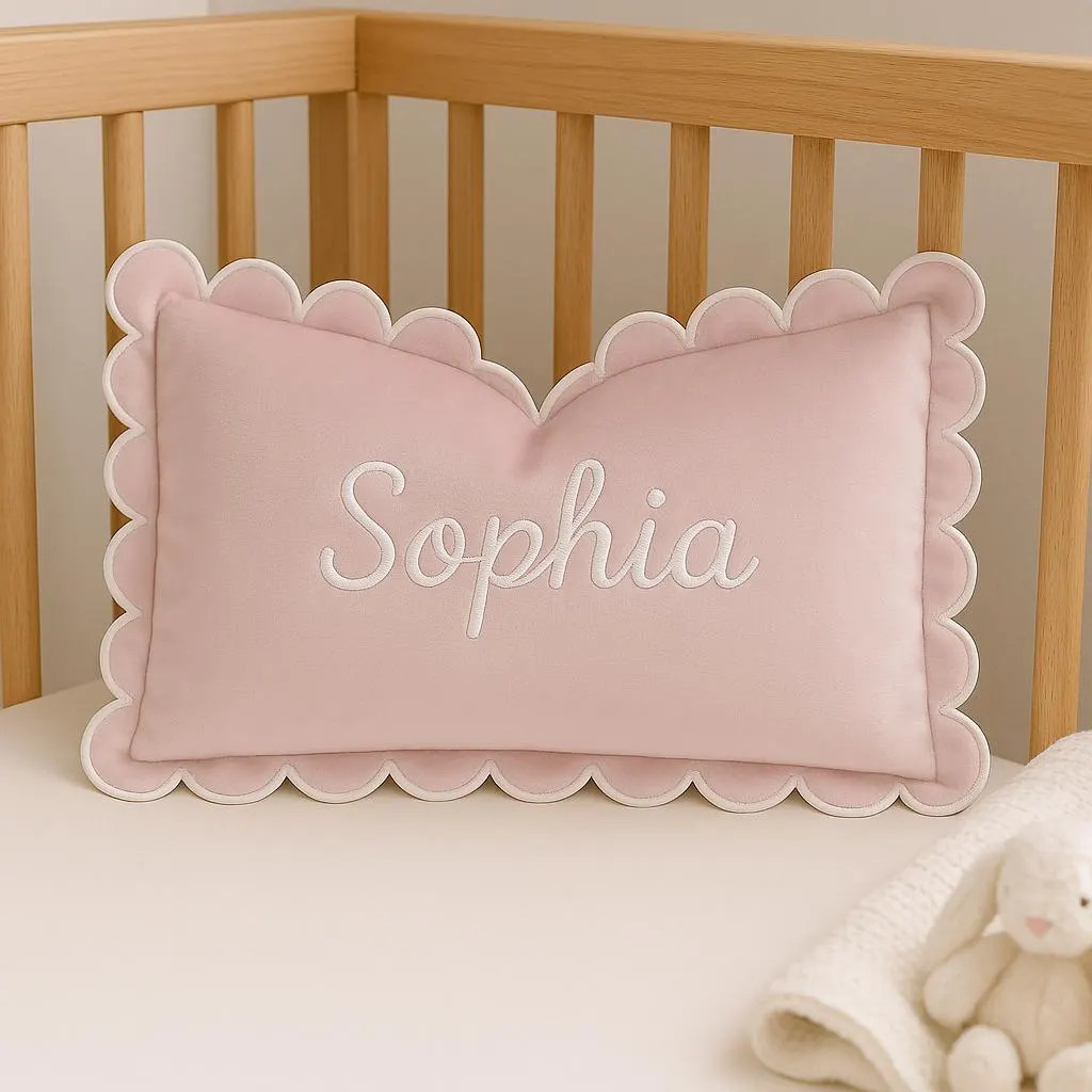 Personalized Name Pillow, Custom Embroidered Velvet Cushion Cover, Baby Shower Gift, Newborn Name Keepsake, Nursery Room Decor Pillow | Etsy (Global)