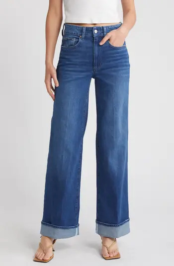 Sasha Stretch Denim Cuff Wide Leg Jeans | Nordstrom