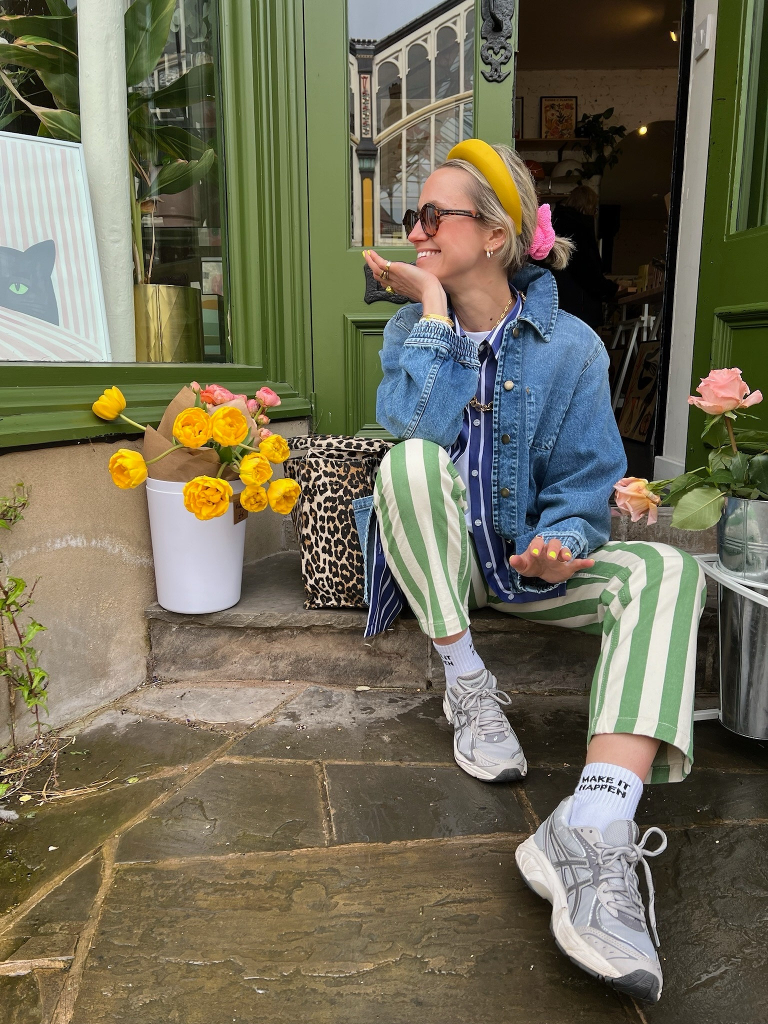 Wrap london, Hush, Boden, Ganni, Asics, Community clothing, Asos, Stradivarius, transitional outfit, transitional style, spring outfit, spring fashion, denim jacket, oversized jacket, striped shirt, oversized shirt, striped trousers, green stripe jeans, Asics trainers, spring outfit ideas, style inspiration 

#LTKSeasonal #LTKstyletip #LTKeurope