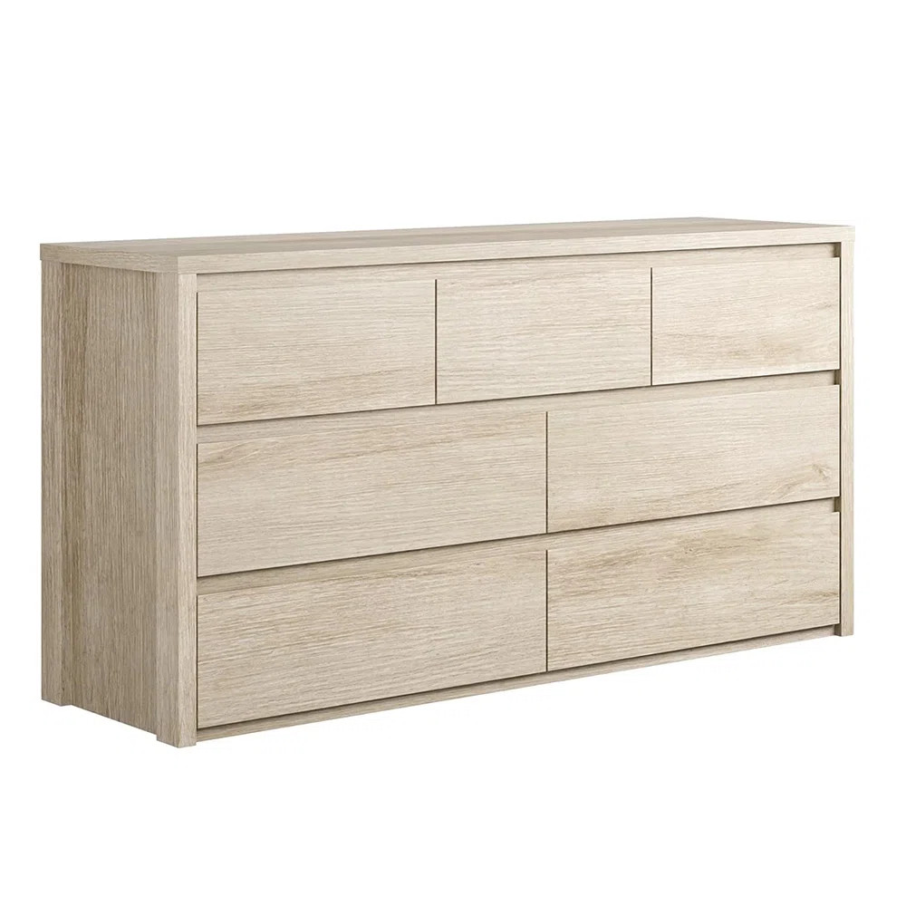 7-Drawer Modern Handle-Free Dresser, Wide Wood Chest of Drawers Storage Cabinet | Wayfair North America
