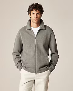 Cotton milano-stitch coach's sweater-jacket | J. Crew US