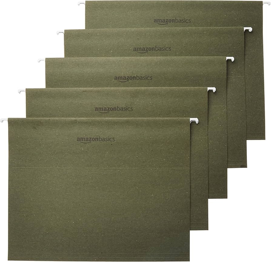 Amazon Basics Hanging Organizer File Folders for Efficient Filing, Sturdy, Adjustable Tabs, Lette... | Amazon (US)