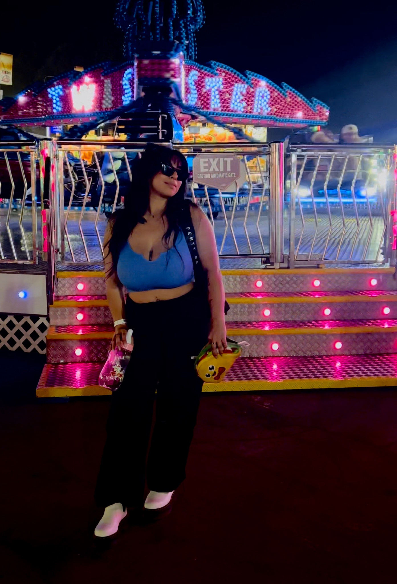 Fair date night fit! 🎡
Blue tank crop, black parachute pants, white docs, fenty beauty fany pack & black cat eye sunnies 

#LTKSeasonal #LTKbeauty #LTKFestival