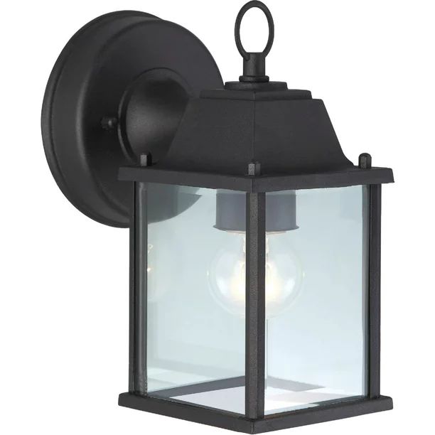 Home Impressions 100W Incandescent Black Lantern Outdoor Wall Light Fixture | Walmart (US)