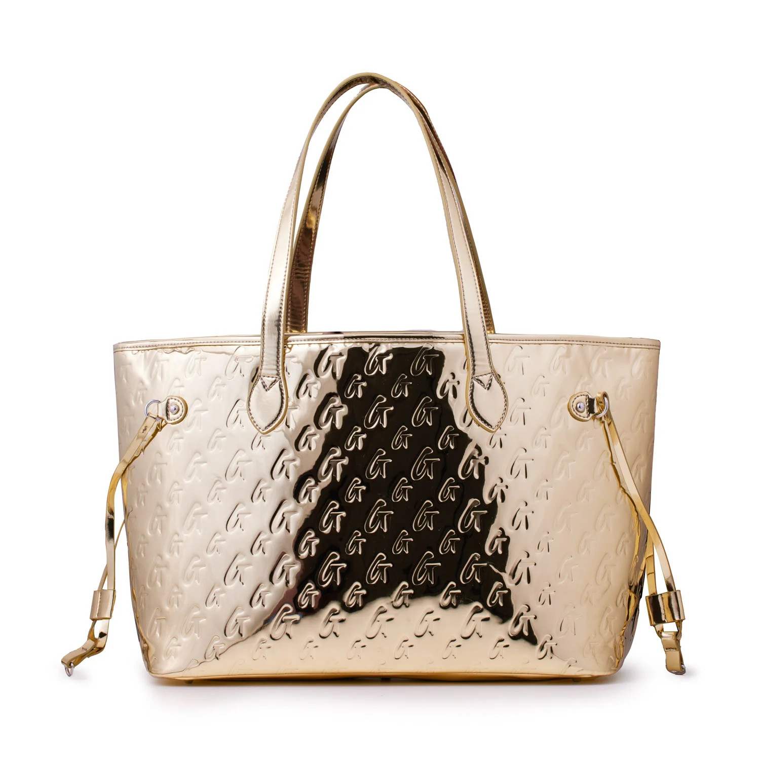 MONOGRAM GLAM TOTE METALLIC GOLD | Glam-Aholic Lifestyle