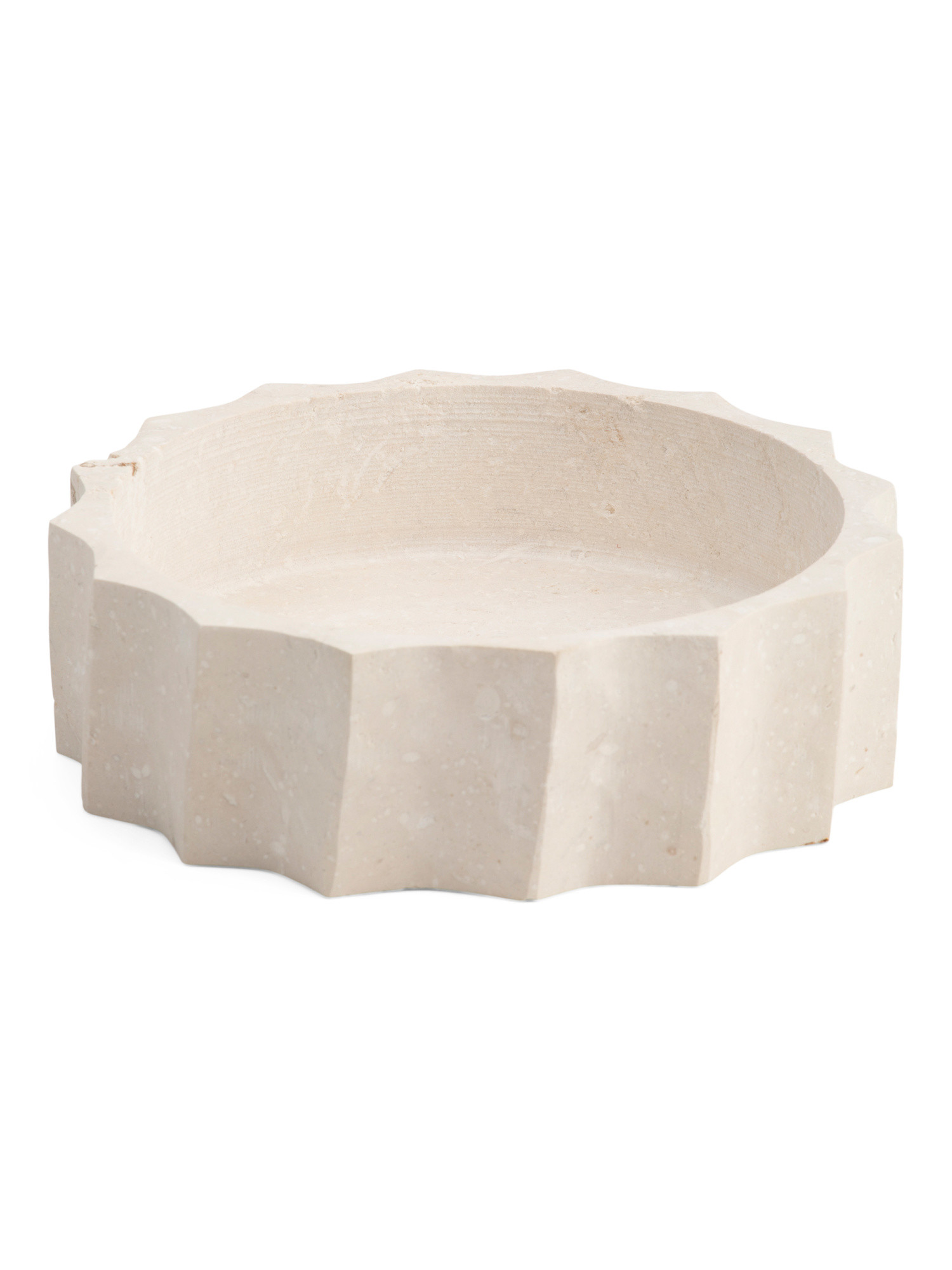 Travertine Fruit And Nut Bowl Fluted | TJ Maxx