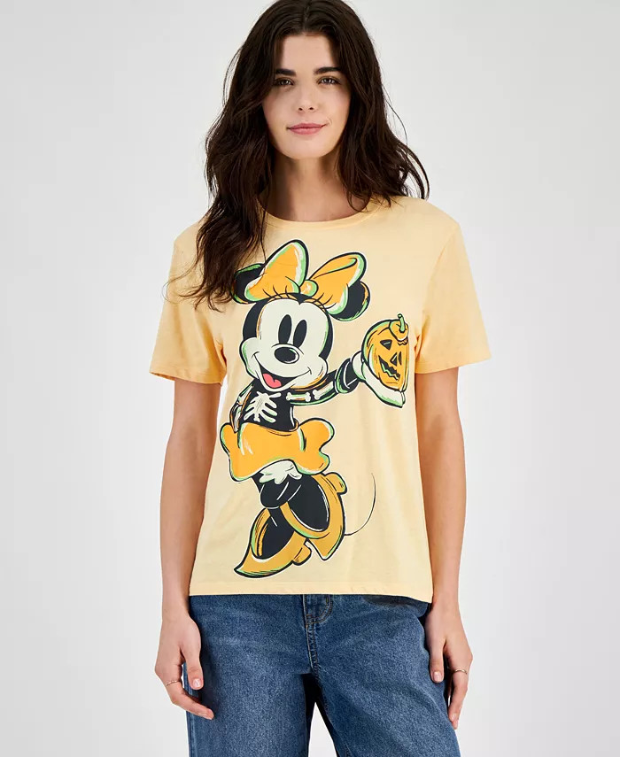 Juniors' Minnie Halloween Crewneck T-Shirt | Macy's