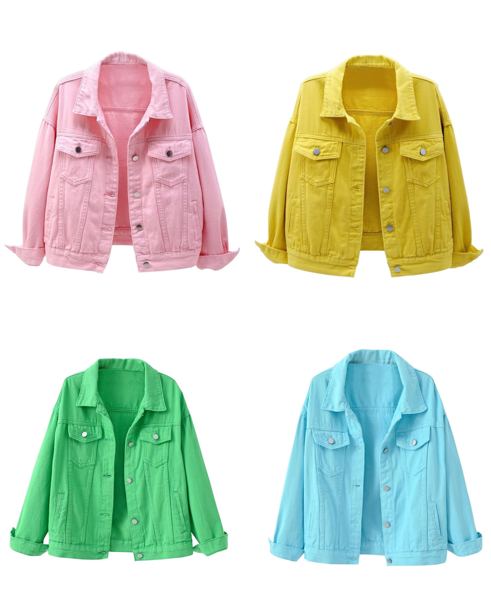 Colorful Jean Jackets for Springs on Amazon. 

Light & Clear Springs: all colors
Warm Springs: yellow & green

You can use a gold, oil based marker to transform the buttons. 

#LTKstyletip #LTKunder50 #LTKsalealert