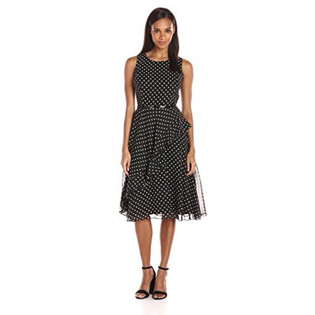 jessica howard women's dot ruffle dress, black/ivory, 14 | Walmart (US)