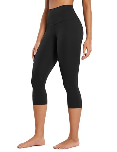 CRZ YOGA Womens Butterluxe High Waisted Lounge Leggings 19 Inches - Workout Buttery Soft Capris Yoga Pants Black Small | Amazon (US)
