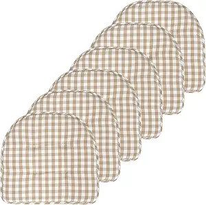 Sweet Home Collection Chair Cushion Memory Foam Pads Tufted Slip Non Skid Rubber Back U-Shaped 17... | Amazon (US)