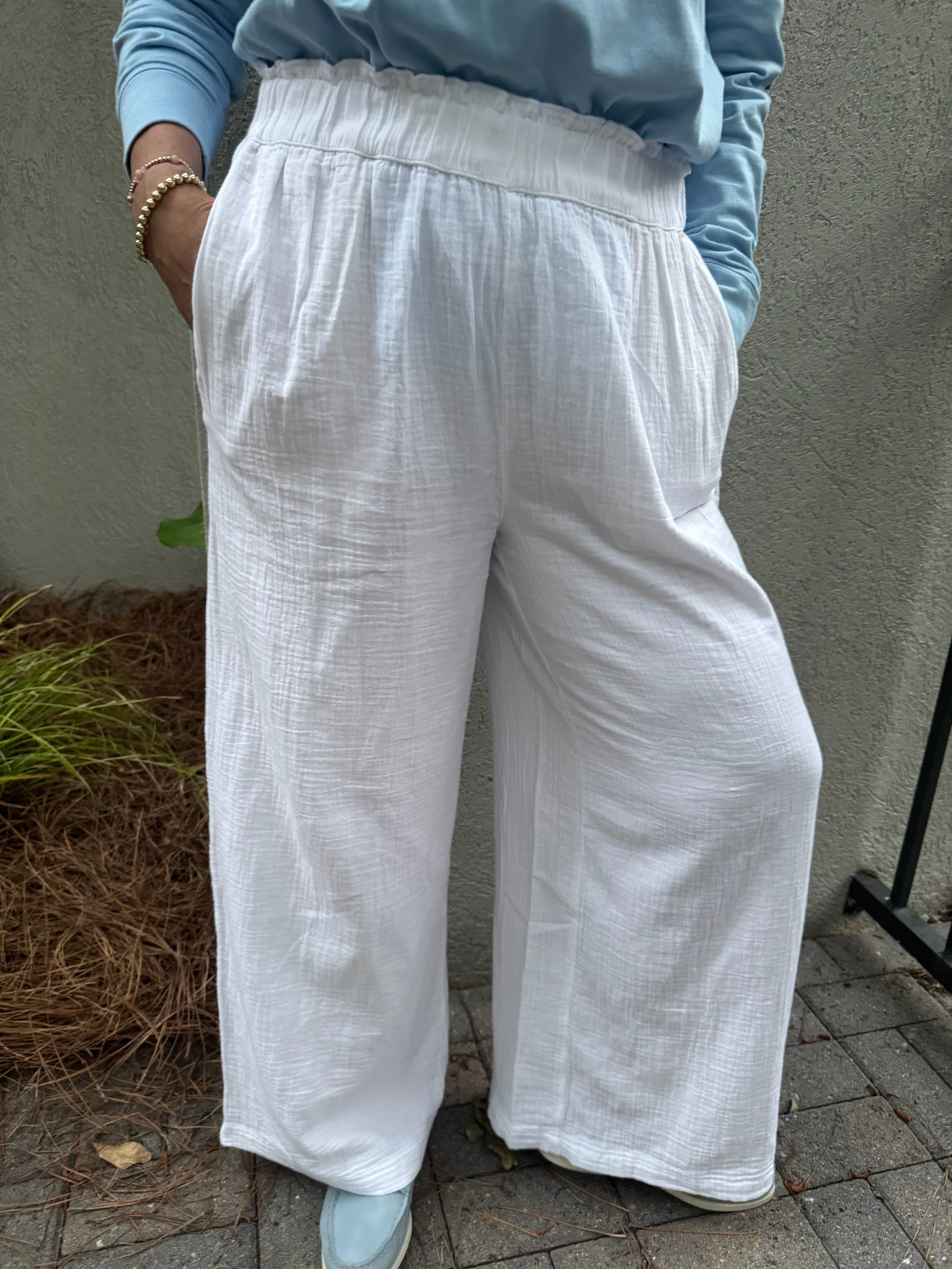 Wearing gauze pants on repeat all summer long! So comfy and breathable!

#LTKStyleTip #LTKSeasonal #LTKOver40