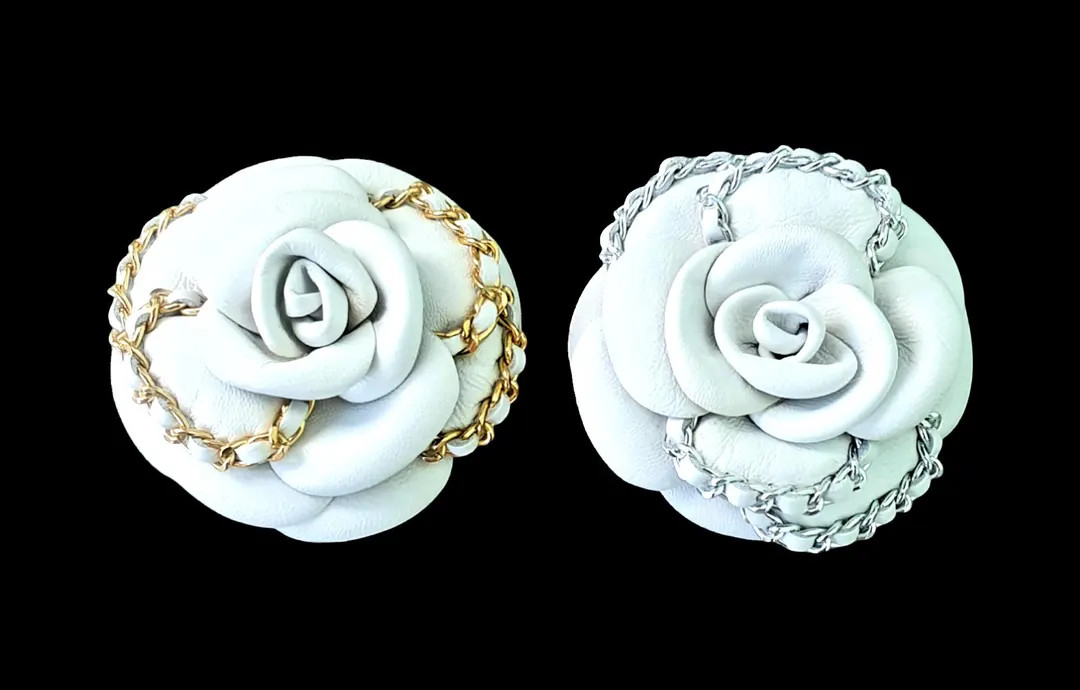 White Camellia Brooch, Flower Brooch, Leather Camellia, Luxury Brooch, Camellia Brooch, Leather C... | Etsy (US)