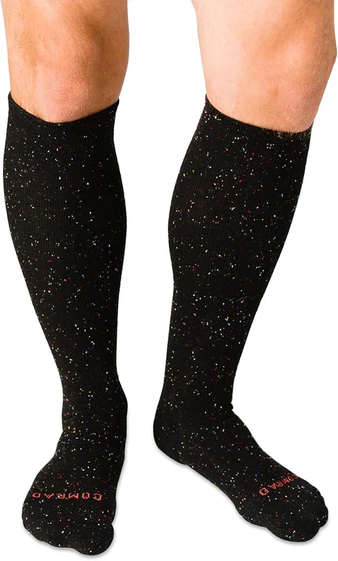 Knee High Compression Socks Cotton Black Confetti Medium Wide Calf | Amazon (US)