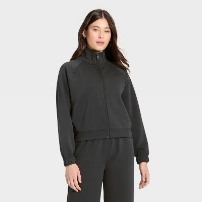 Women's Airy Sleek Full Zip Jacket - All In Motion™ Black S | Target