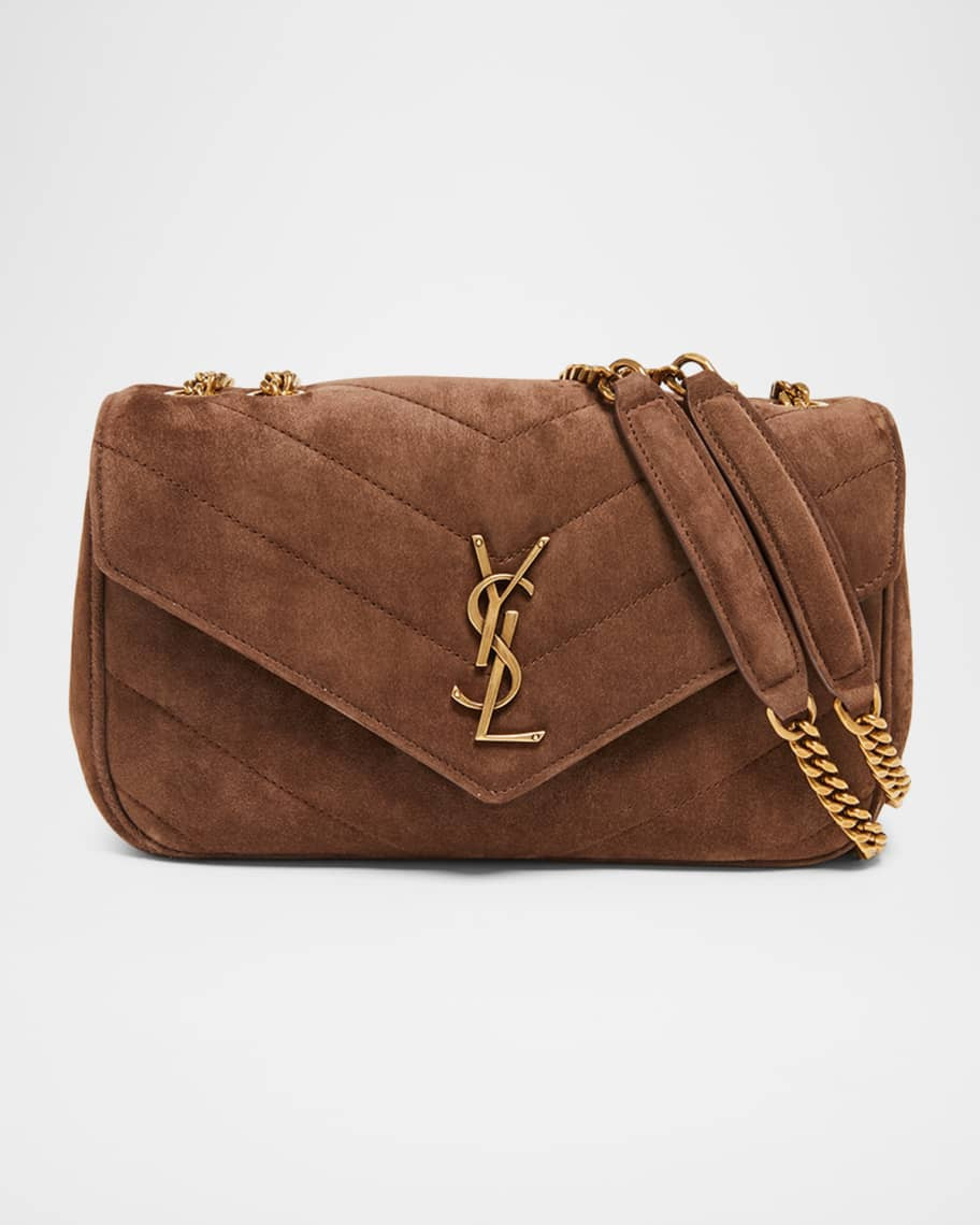 Saint Laurent Loulou Small YSL Shoulder Bag in Matelasse Suede | Neiman Marcus