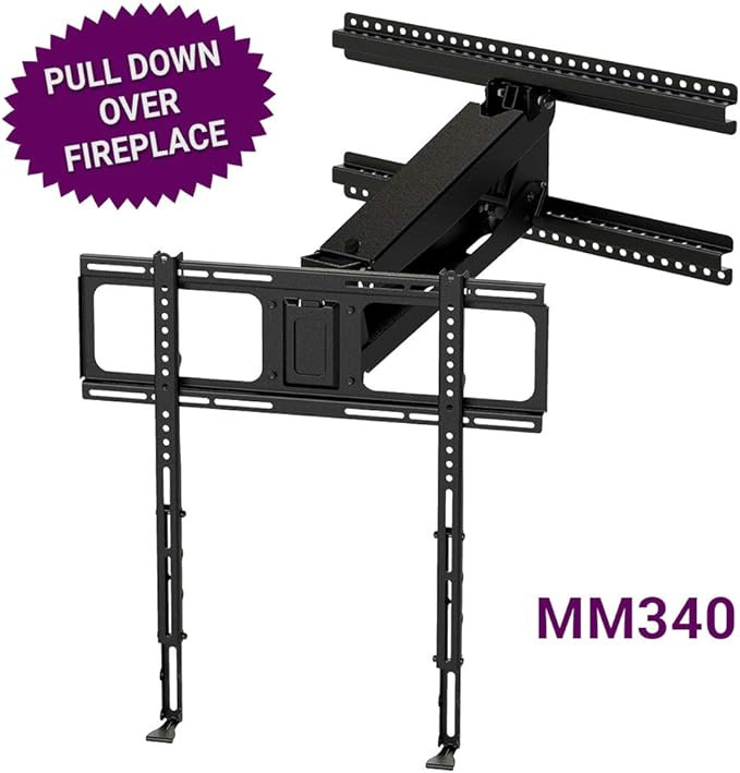 MantelMount MM340 Above Fireplace Pull Down TV Mount - with Patented auto-straightening, auto-sta... | Amazon (US)