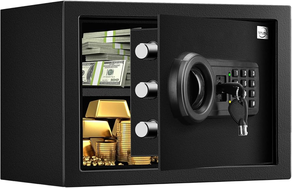 Tenamic Safe Box 0.8 Cuft Fireproof Waterproof Home Safe, Keypad Small Lock Box Cabinet Safes, So... | Amazon (US)