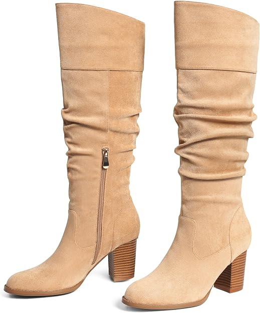 Suede Fall Boots for Women 2026 Knee High Tall Boots Winter Slouch | Amazon (US)