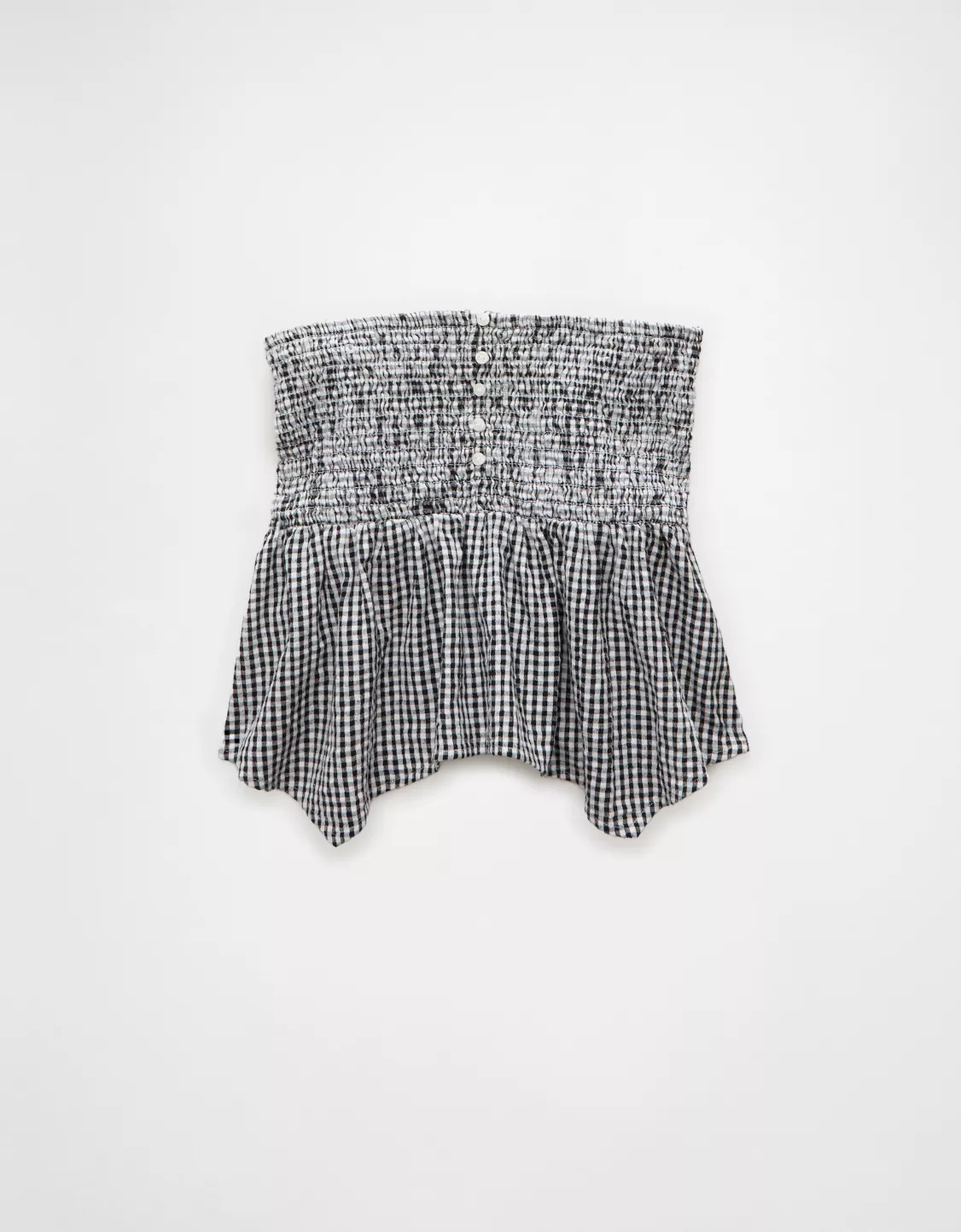 AE Handkerchief Hem Smocked Babydoll Tube Top | American Eagle Outfitters (US & CA)