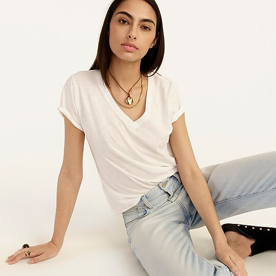 New vintage cotton V-neck T-shirt | J. Crew US
