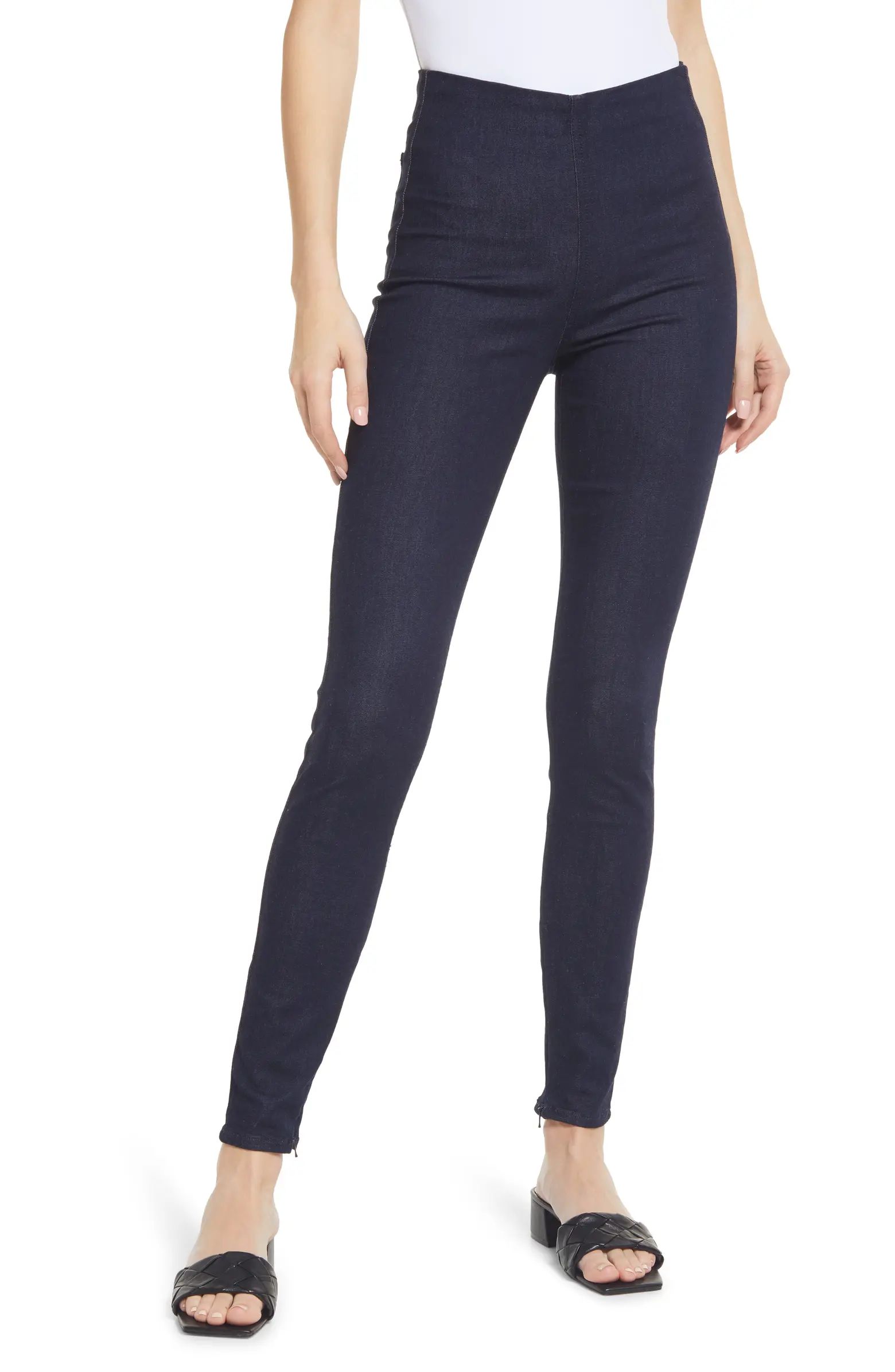 rag & bone Nina HIgh Waist Side Slit Pull-On Skinny Jeans | Nordstrom | Nordstrom