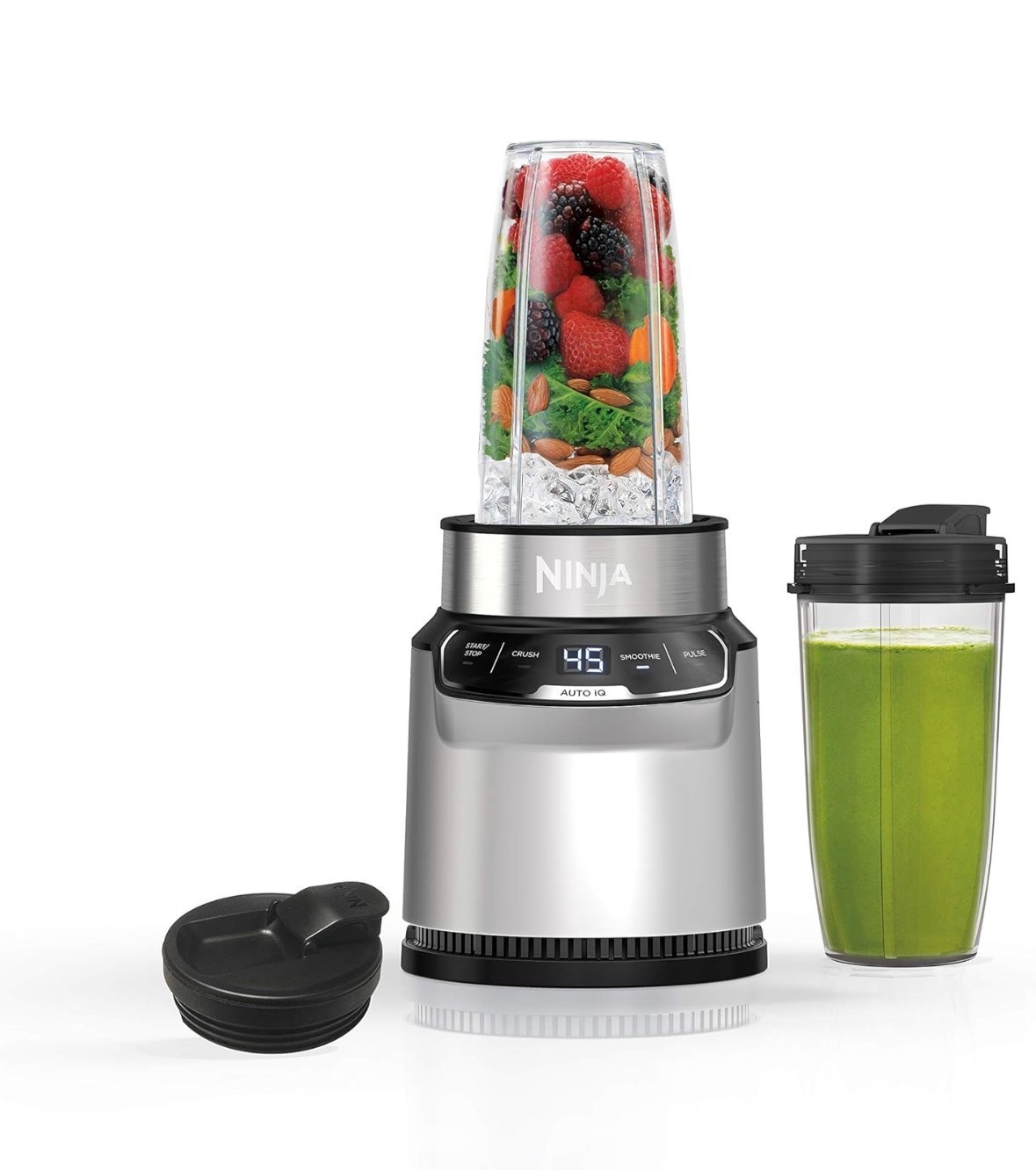 I absolutely LOVE this ninja blender! There’s a smoothie and ice crush mode. Comes with 2 32 oz cups with lids! The entire smoothie process takes 50 seconds for a nice smooth finish. It’s a daily kitchen essential for me as a busy pregnant mama  

#LTKdayinmylife #LTKgrwm #LTKfitnessgoals