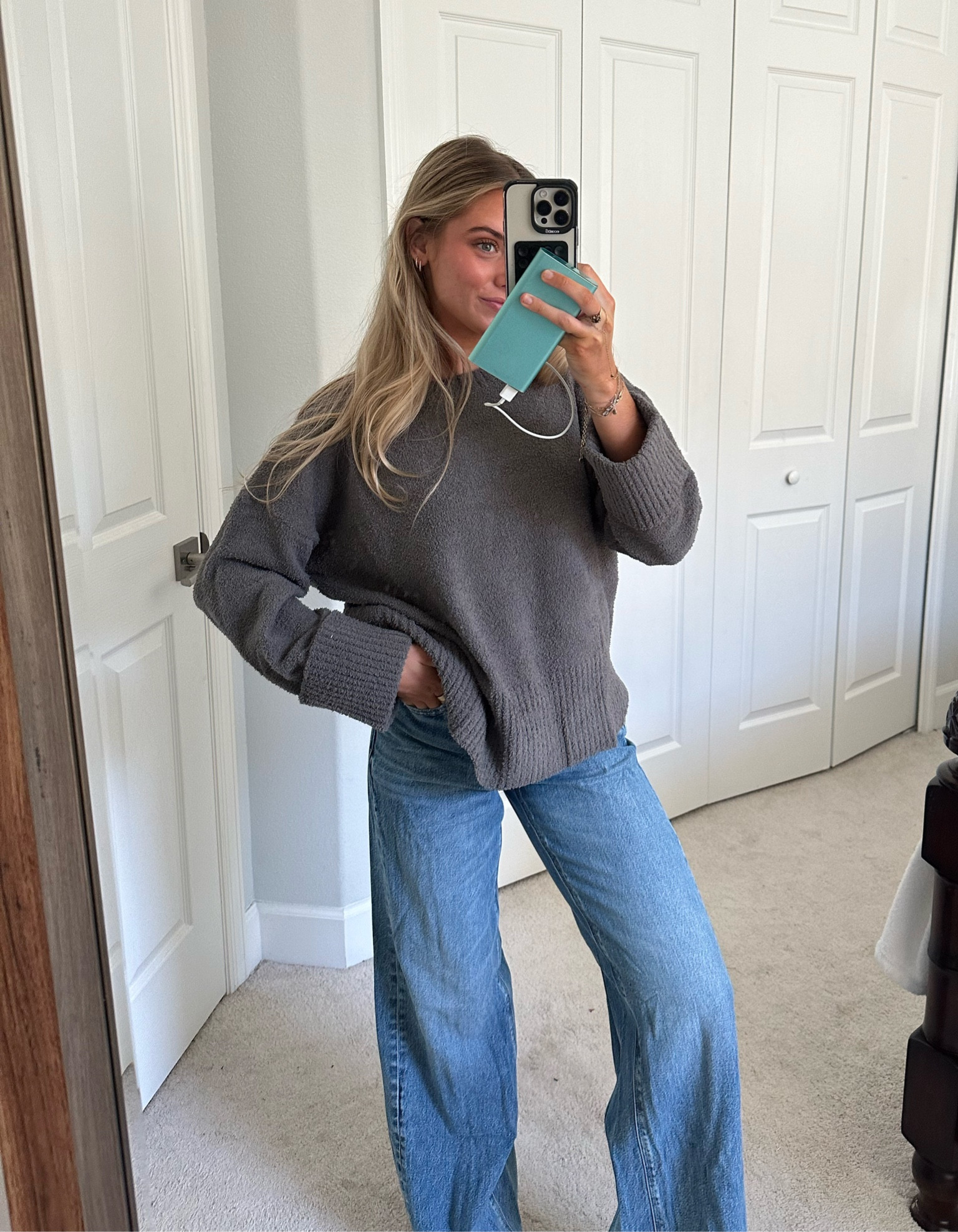 Amazon. Amazon fashion. #founditonamazon. Long sleeve sweater. Sweater. Sweater weather. Grey sweater. Fuzzy sweater. Winter fashion. Fall fashion. Amazon find. ANRABESS Women's Crewneck Long Sleeve Oversized Fuzzy Knit Chunky Warm Pullover Sweater Top. American Eagle outfitters. Jeans. Denim. Wide leg denim jeans  

#LTKstyletip #LTKSeasonal #LTKfindsunder50