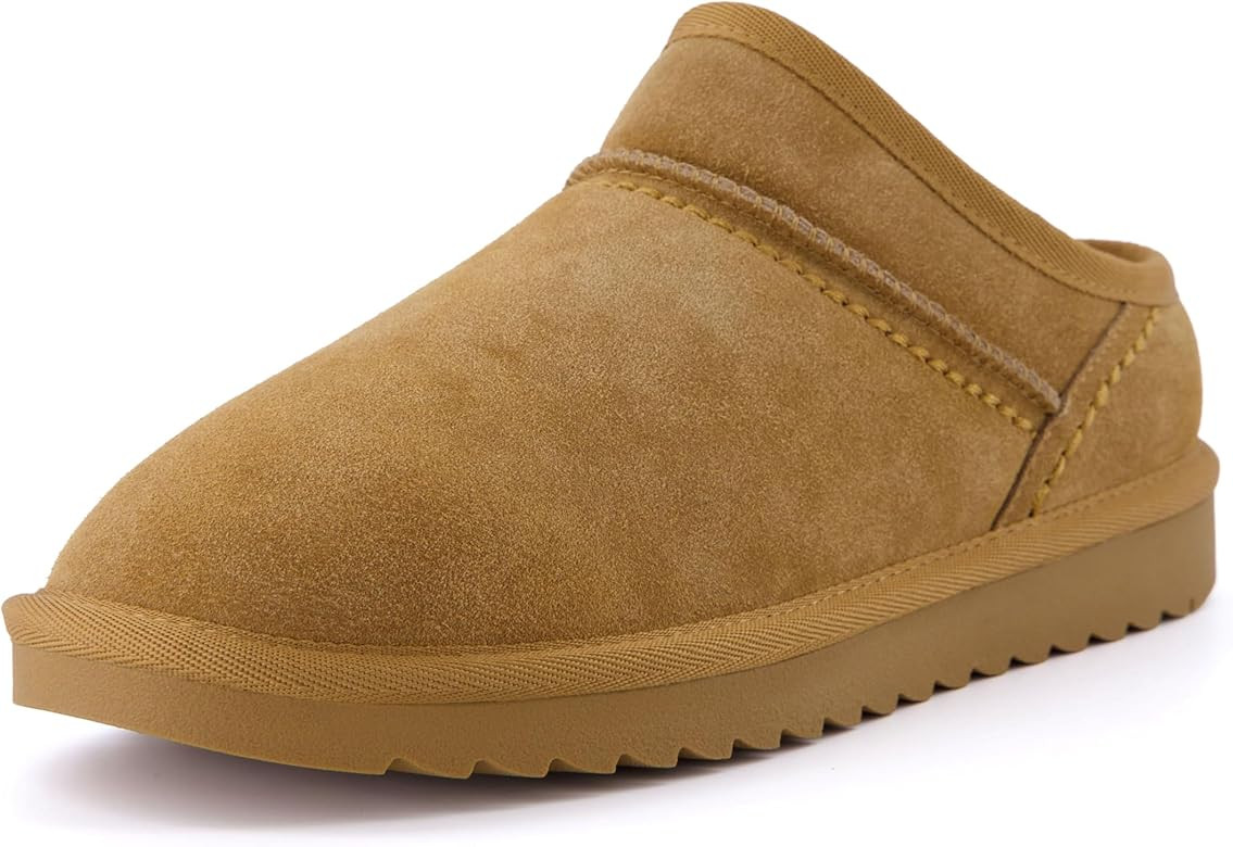 CUSHIONAIRE Women's Hilo Faux Shearling Genuine Suede cozy mule slippers +Memory Foam | Amazon (US)