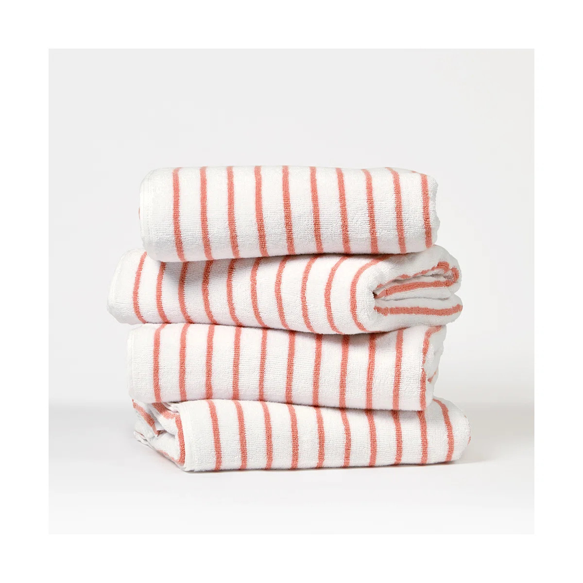 4 Pack Cotton Cabana Stripe Beach Pool Towels (Set of 4) | Wayfair North America