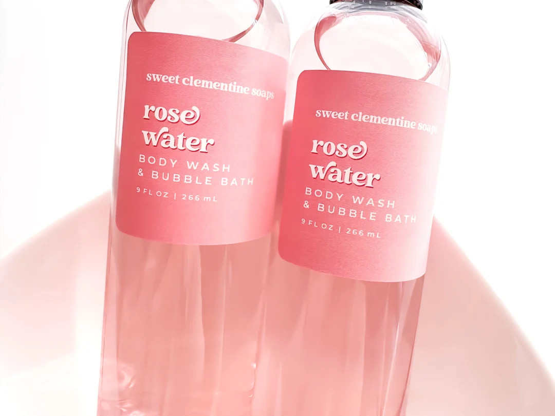 Rose Water Body Wash Bubble Bath Shower Gel Liquid Soap - Etsy | Etsy (US)